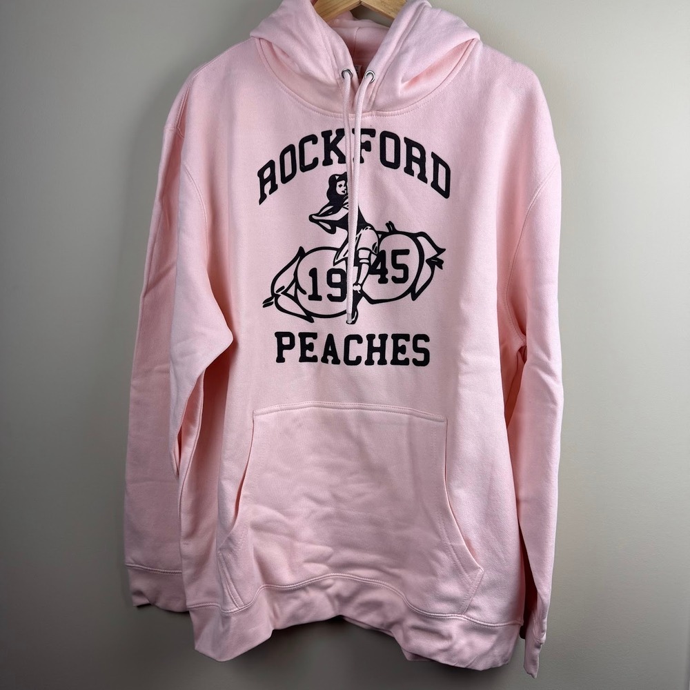A League of Their Own Rockford Peaches 1945 Pink Graphic Hoodie Unisex‎ XL
